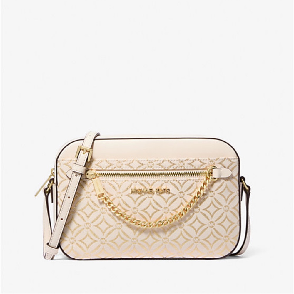 Michael Kors Jet Set Cream and Gold Women's Bag with Chain NWT $398 retail